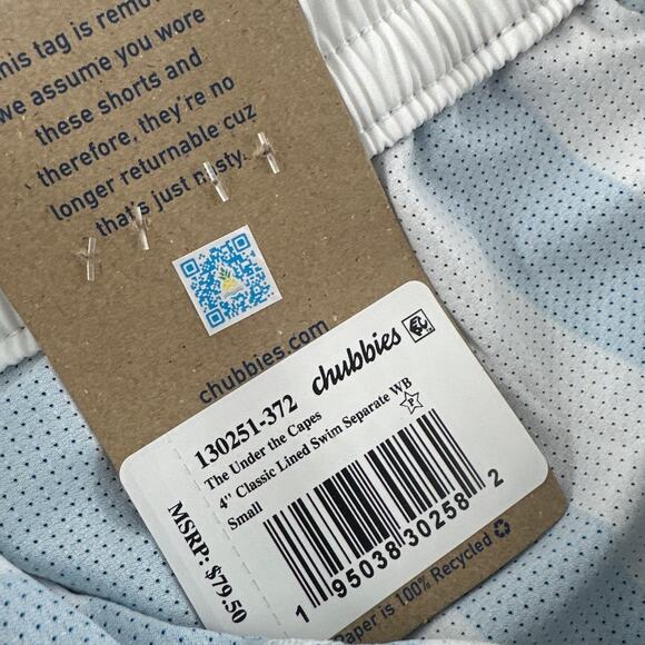 Chubbies Black The Under the Capes Lined Classic Swim Trunk Size S - Picture 10 of 12